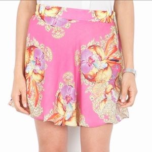 Naven Circle Skirt in Baroque Print pink